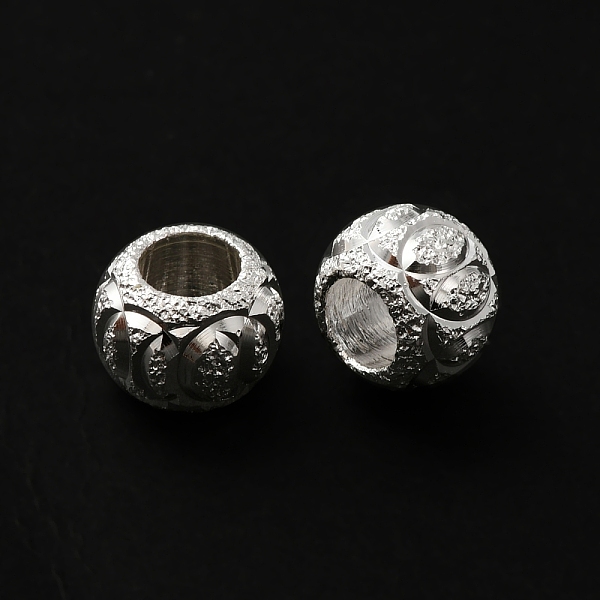 

PandaHall Textured Brass Beads, Lead Free & Cadmium Free, Large Hole Beads, Rondelle, 925 Sterling Silver Plated, 8x6mm, Hole: 4mm Brass...