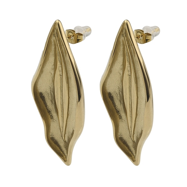 304 Stainless Steel Leaf Stud Earring For Women