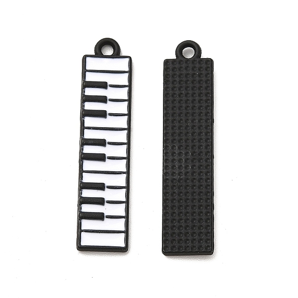 

PandaHall Alloy Enamel Pendants, Cadmium Free & Nickel Free & Lead Free, Electrophoresis Black, Electronic Organ Charm, White, 32.5x7x2mm...