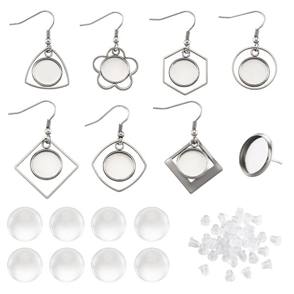 

PandaHall DIY Dangle Earring Jewelry Kits, with DIY Scrapbooking Bottle Caps Non-Adhesive Paper Picture Stickers, Transparent Glass..., Multicolor