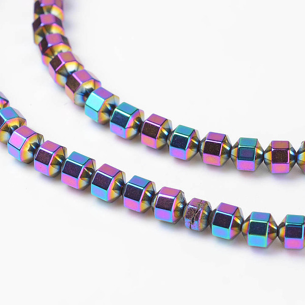 

PandaHall Non-Magnetic Synthetic Hematite Beads Strands, Rainbow Plated, 4x4mm, Hole: 0.8mm, about 100pcs/strand, 15.7 inch Non-magnetic...