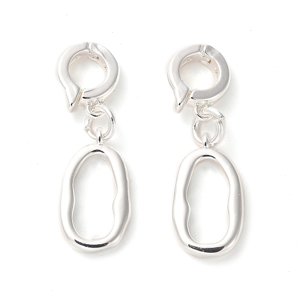 

PandaHall Rack Plating Brass Fold Over Clasps, Oval, 925 Sterling Silver Plated, 26mm, Oval: 16.5x9x2mm, Ring Clasp: 11x8.5x3mm, hole: 5mm...