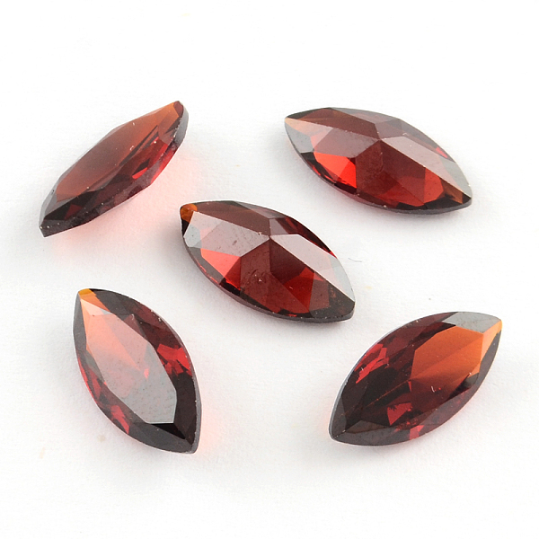 

PandaHall Horse Eye Shaped Cubic Zirconia Pointed Back Cabochons, Faceted, Dark Red, 10x5mm Cubic Zirconia Horse Eye Red
