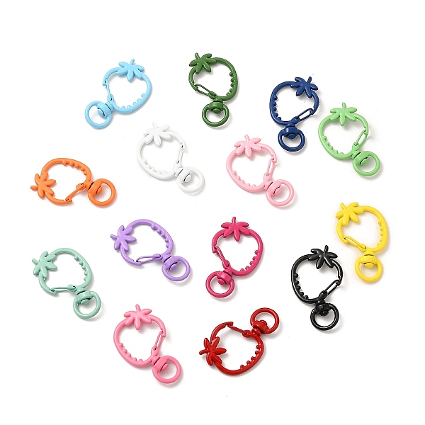 

PandaHall Spray Painted Alloy Swivel Lobster Claw Clasps, Swivel Snap Hook, Strawberry, Mixed Color, 37.5~38x23x2.3mm, Hole: 4.5x9mm Alloy..., Multicolor