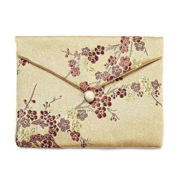 

PandaHall Chinese Style Floral Cloth Jewelry Storage Pouches, with Plastic Button, Rectangle Jewelry Gift Case for Bracelets, Earrings...
