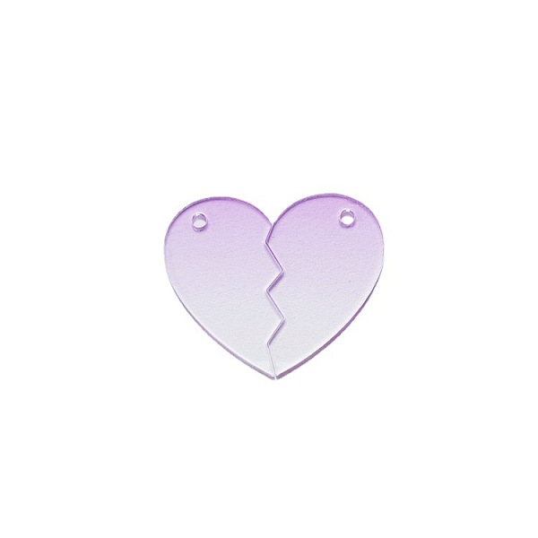 

PandaHall Gradient Color Acrylic Disc Keychain Blanks, with Random Color Ball Chains, Broken Heart, Lilac, Broken Heart: 41.5x25.5x2mm..., Purple