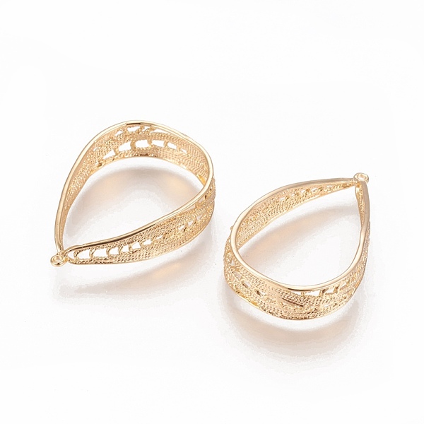 

PandaHall Brass Pendants, teardrop, Real 18K Gold Plated, 38x25x8.5mm, Hole: 1.2mm, 2pcs/box Brass Teardrop