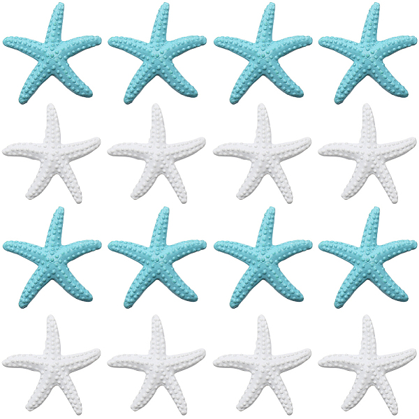 

PandaHall Gorgecraft 20Pcs 2 Colors Opaque Resin Cabochons, Starfish, Mixed Color, 41x44x7mm, 10pcs/color Resin Starfish Multicolor