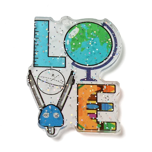 

PandaHall Teachers's Day Acrylic Pendants, Tool, 39.5x29.5x2.5mm, Hole: 1.6mm Acrylic Tool
