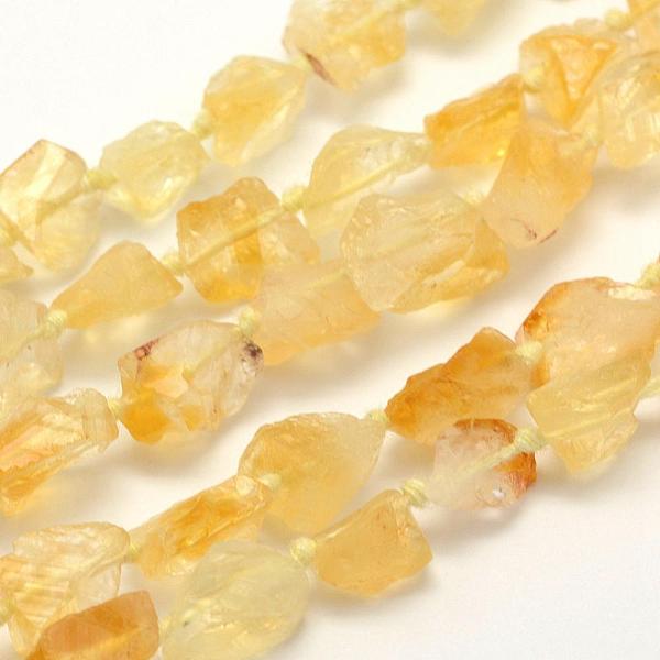 

PandaHall Rough Raw Natural Citrine Beads Strands, Grade A, Nuggets, 10~14x9~12mm, Hole: 1mm, about 37pcs/strand, 16.5 inch(41.9cm) Citrine...