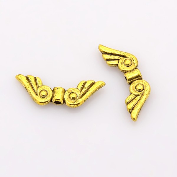 

PandaHall Tibetan Style Alloy Beads, Angel Wings, Lead Free & Cadmium Free, Antique Golden, 21x7.5mm Alloy Wing