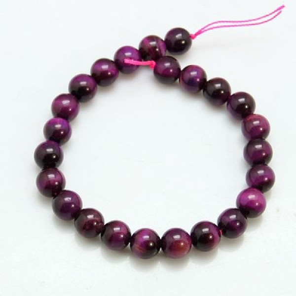 

PandaHall Natural Magenta Tiger Eye Beads Strands, Round, Dyed & Heated, 10mm, Hole: 1mm, about 19pcs/strand, 7.5 inch Tiger Eye Round