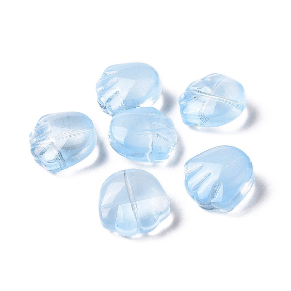 

PandaHall Transparent Spray Painted Glass Beads, Bear Claw Print, Light Sky Blue, 14x14x7mm, Hole: 1mm Glass Bear
