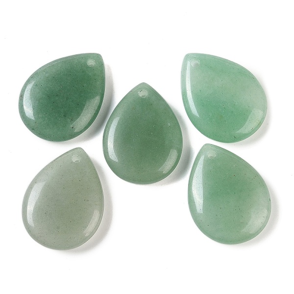 

PandaHall Natural Green Aventurine Pendants, Teardrop Charms, 33~33.5x24.5~25x7.5~8mm, Hole: 2~2.3mm Green Aventurine Teardrop