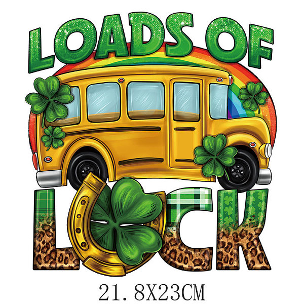 

PandaHall Saint Patrick's Day Theme PET Sublimation Stickers, Heat Transfer Film, Iron on Vinyls, for Clothes Decoration, Bus, 218x230mm PET...