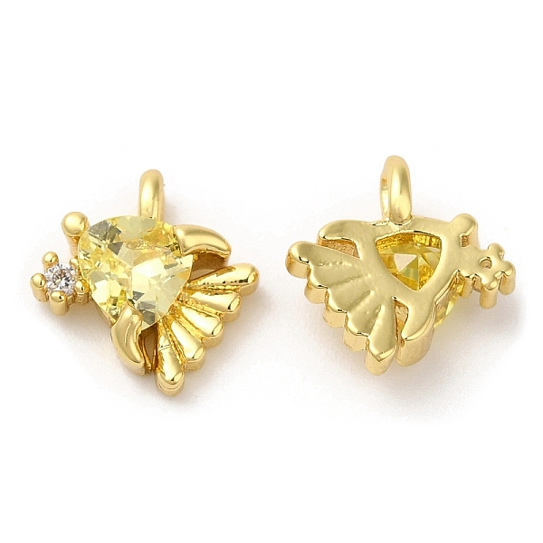

PandaHall Brass Micro Pave Yellow Cubic Zirconia Pendants, Lead Free & Cadmium Free, Fish, Real 18K Gold Plated, 9x8x4mm, Hole: 2x1mm...