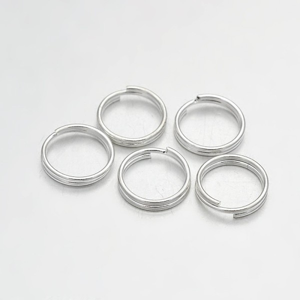 

PandaHall Brass Split Rings, Double Loops Jump Rings, Silver, 9x1.5mm, Inner Diameter: 8mm Brass Ring