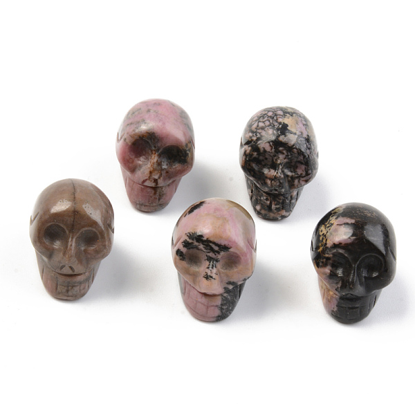 

PandaHall Natural Rhodonite Display Decorations, 3D Skull, 23.5~25x17.5x18.5~19.5mm Rhodonite Skull Pink