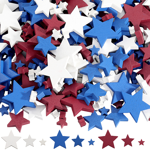 240Pcs Wooden Fivepointed Stars Display Decoration