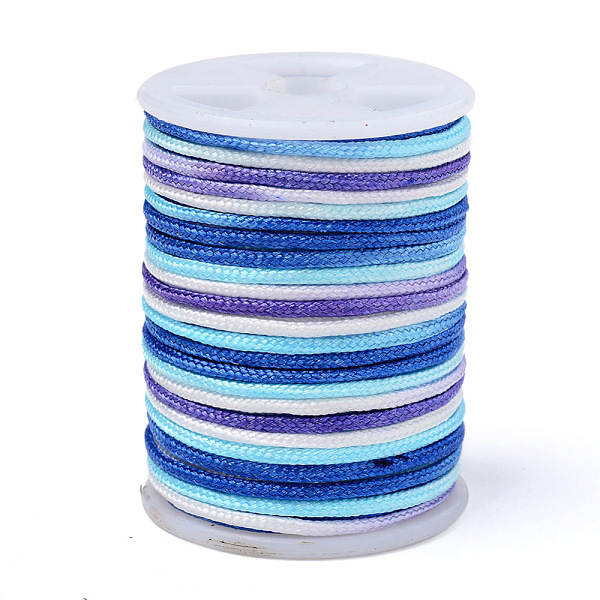 

PandaHall Segment Dyed Polyester Thread, Braided Cord, Colorful, 1.5mm, about 5.46 yards(5m)/roll Polyester