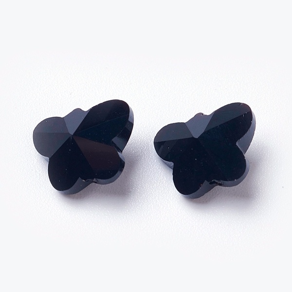 

PandaHall Transparent Glass Beads, Faceted, Butterfly, Black, 8x10x5.5mm, Hole: 1mm Glass Butterfly Black
