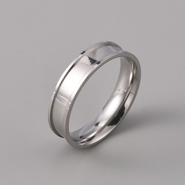 

PandaHall 201 Stainless Steel Grooved Finger Ring Settings, Ring Core Blank, for Inlay Ring Jewelry Making, Stainless Steel Color, US Size...