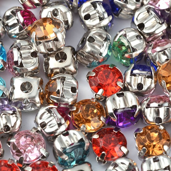

PandaHall Mixed Sew on Rhinestone, Multi-strand Links, Multi-strand Links, Acrylic Rhinestone, with Brass Prong Settings, Garments..., Multicolor