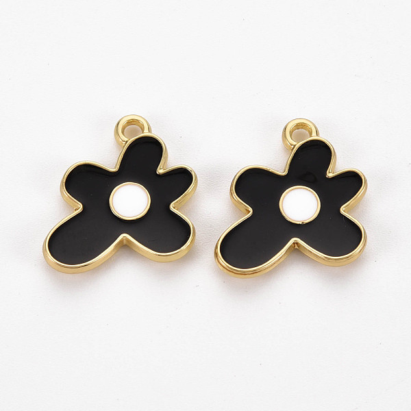 Rack Plating Light Gold Alloy Enamel Pendants