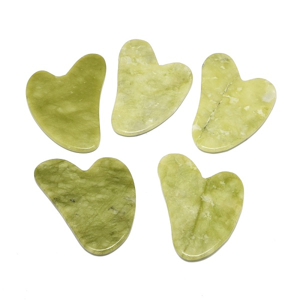 

PandaHall Natural Chinese Jade Gua Sha Boards, Scraping Massage Tools, Gua Sha Facial Tools, Heart, 77~79x55~58x4~5mm Jade Heart