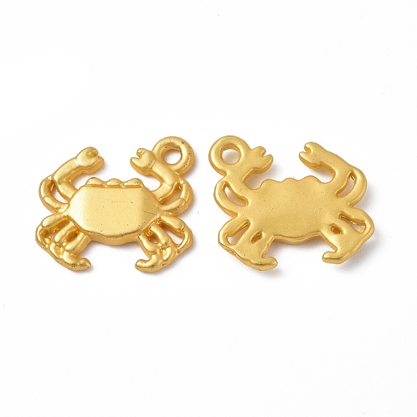 

PandaHall Rack Plating Alloy Pendants, Cadmium Free & Lead Free & Nickle Free, Crab Charm, Matte Gold Color, 15x16.5x2.5mm, Hole: 1.6mm...