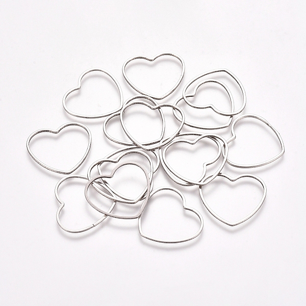 

PandaHall Stainless Steel Linking Rings, for Jewelry Making, Heart, Stainless Steel Color, 17.5x19.5x0.8mm, Inner Diameter: 14x18mm...