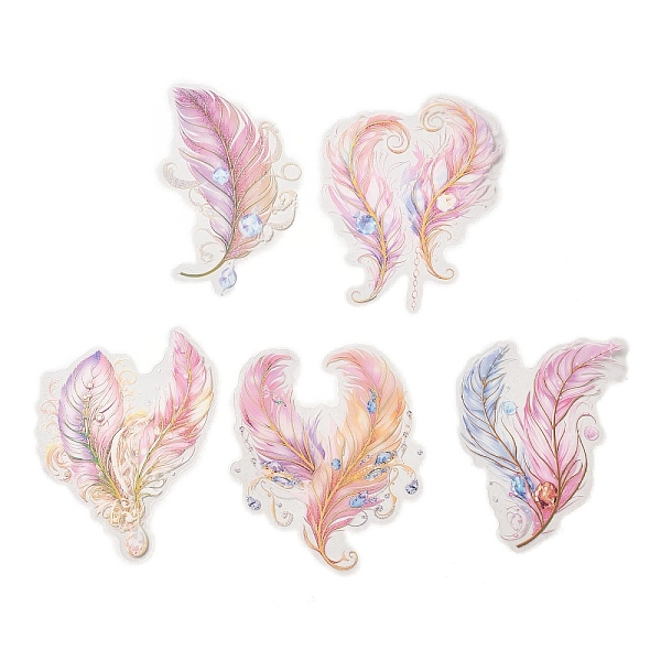 

PandaHall 5Pcs 5 Styles Feather Waterproof PET Stickers Sets, Adhesive Decals for DIY Scrapbooking, Photo Album Decoration, Misty Rose...
