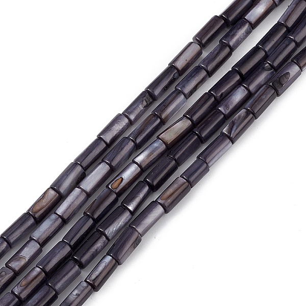 

PandaHall Natural Freshwater Shell Dyed Beads Strands, Column, Black, 8x4mm, Hole: 0.8mm, about 46pcs/strand, 14.96''(38cm) Freshwater Shell...