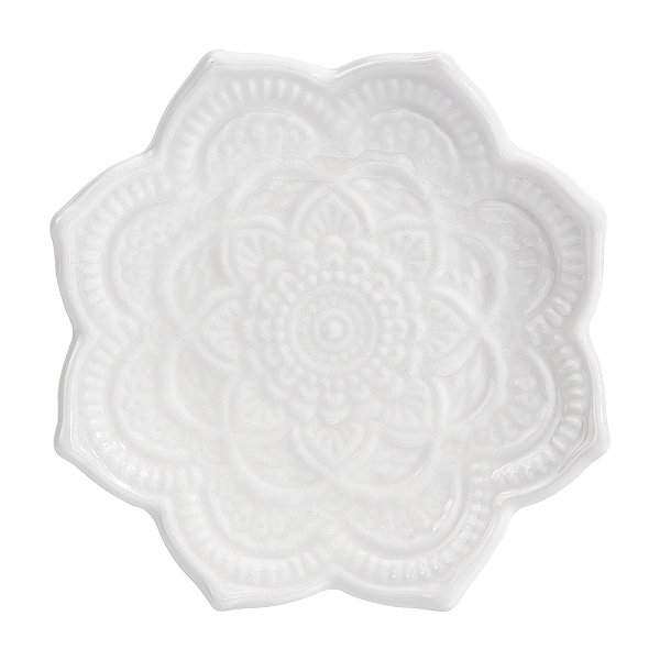 

PandaHall Mandala Flower Shape Porcelain Jewelry Plate, Storage Tray for Rings, Necklaces, Earring, White, 100x102x15mm Porcelain Flower...