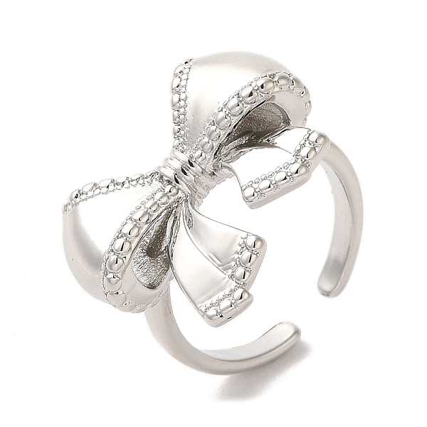 

PandaHall Brass Open Rings, Bowknot, Platinum, Inner Diameter: 17mm Brass Bowknot