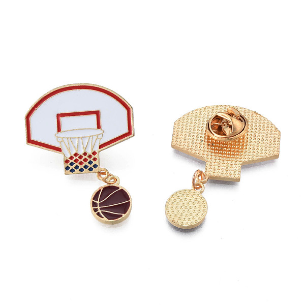

PandaHall Basketball Enamel Pin, Light Gold Plated Alloy Sport Theme Badge for Backpack Clothes, Nickel Free & Lead Free, Coconut Brown...