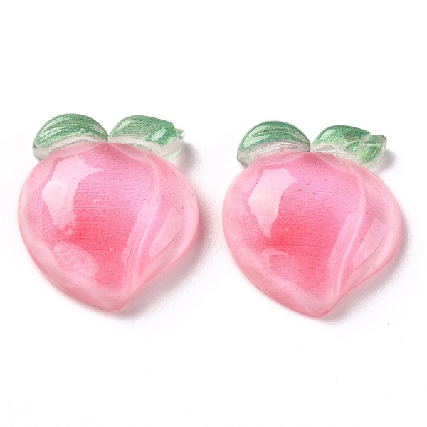

PandaHall Transparent Resin Decoden Cabochons, Peach, Pink, 19.5x18x6mm Resin Fruit Pink