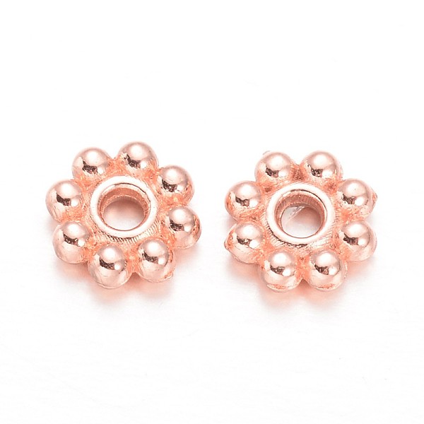 

PandaHall Alloy Daisy Spacer Beads, Flower, Cadmium Free & Lead Free, Rose Gold, 5x1.5mm, Hole: 1.8mm, about 7000pcs/1000g Alloy Flower
