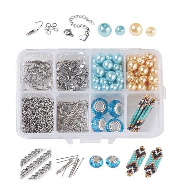 

PandaHall DIY Jewelry Findings, with 304 Stainless Steel Curb Chains, MIYUKI & TOHO Japanese Seed Beads, Handmade Links, Loom Pattern and..., Multicolor