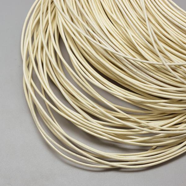 

PandaHall Spray Painted Cowhide Leather Cords, Light Yellow, 2.0mm, about 100yards/bundle(300 feet/bundle) Cowhide Round Yellow