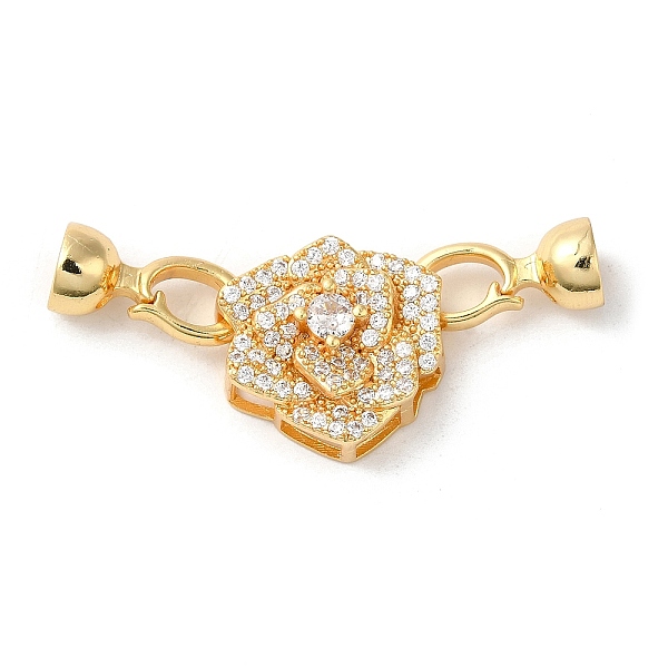

PandaHall Rack Plating Brass Micro Pave Clear Cubic Zirconia Flod Over Clasps, Cadmium Free & Lead Free, Long-Lasting Plated, Flower, Golden...