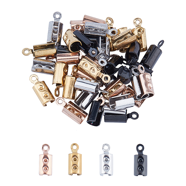 

PandaHall Unicraftale 304 Stainless Steel Cord End, Folding Crimp Ends, Mixed Color, 10x4mm, Hole: 1mm, Inner Diameter: 3.5mm, 4 colors...