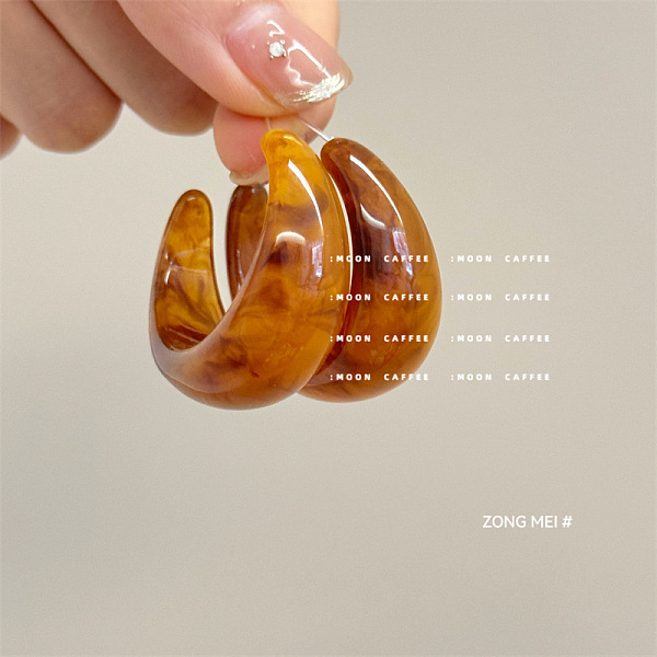 Resin Stud Earrings - image