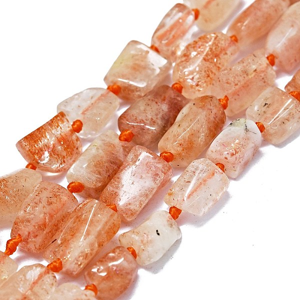 

PandaHall Natural Sunstone Beads Strands, Nuggets, 9~12x8~9mm, Hole: 0.8mm, about 31pcs/strand, 15.94''(40.5cm) Botswana Agate Nuggets