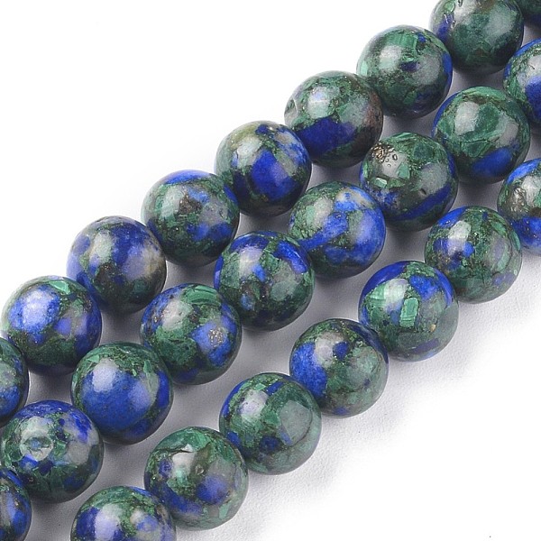 

PandaHall Assembled Synthetic Lapis lazuli and Malachite Beads Strands, Dyed, Round, 8mm, Hole: 1mm, about 50pcs/Strand, 16.02 inch(40.7cm)...