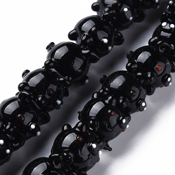 

PandaHall Handmade Bumpy Lampwork Beads Strands, Pig, Black, 14.5~15.5x14.5~15.5x17~18mm, Hole: 2mm, about 35pcs/strand, 17.13 inch(43.5cm)...