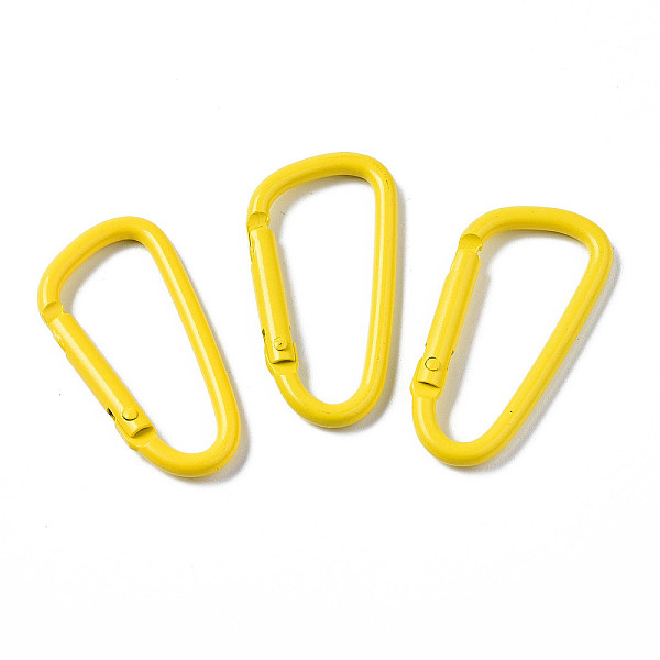

PandaHall Aluminum Spring Gate Rings, D Shape, Yellow, 46x24x4.5mm, Inner Diameter: 38.5x16mm Aluminum Yellow