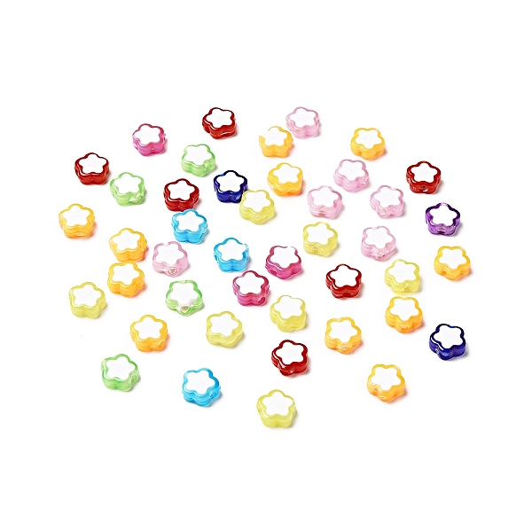 

PandaHall Opaque Acrylic Beads, Flower, Mixed Color, 9.5x9.5x4mm, Hole: 2mm Acrylic Flower Multicolor