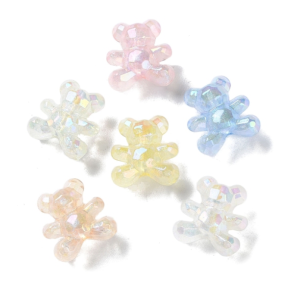 

PandaHall Luminous Rainbow Iridescent Plating Transparent Acrylic Beads, Glow in the Dark Glitter Beads, Faceted, Bear, Mixed Color..., Multicolor