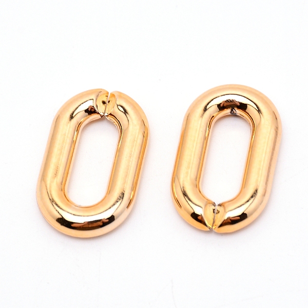 

PandaHall ABS Plastic Oval Rings, Buckle Clasps, For Webbing, Strapping Bags, Garment Accessories, Golden, 31x19.5x5mm, Hole: 7.5x20mm...